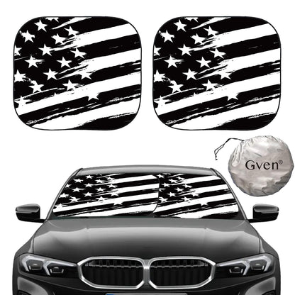 Gven Windshield Sun Shade 2pcs with Bonus Car Sunshade for Front Window Shades 2025 Technology Reflect UV and Heat Sun Visor Automotive Interior Sun Protection (Leopard, M)