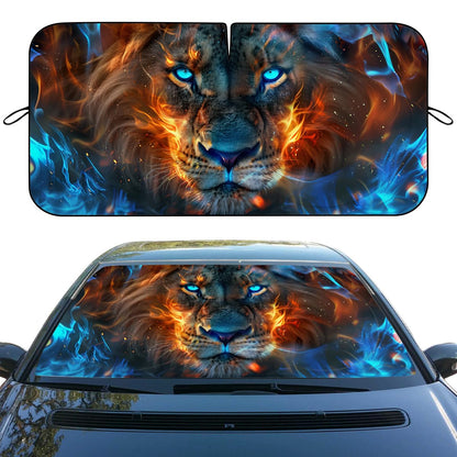 Japanese Cherry Blossoms Car Windshield Sunshade - Folding Red Sun Heatshield Front Window Sun Shade Visor Protector for Sedan, Truck, SUV - 59" L x 31.5" W