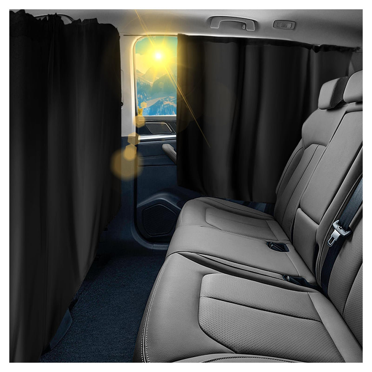 4PCS Car Window Shades Kit with Tailgate Shade,Thickened Vinyl Coated Car Window Covers for Privacy and Maintaining Cool Auto Interior Temperature,Universal Cars Curtains for Windows