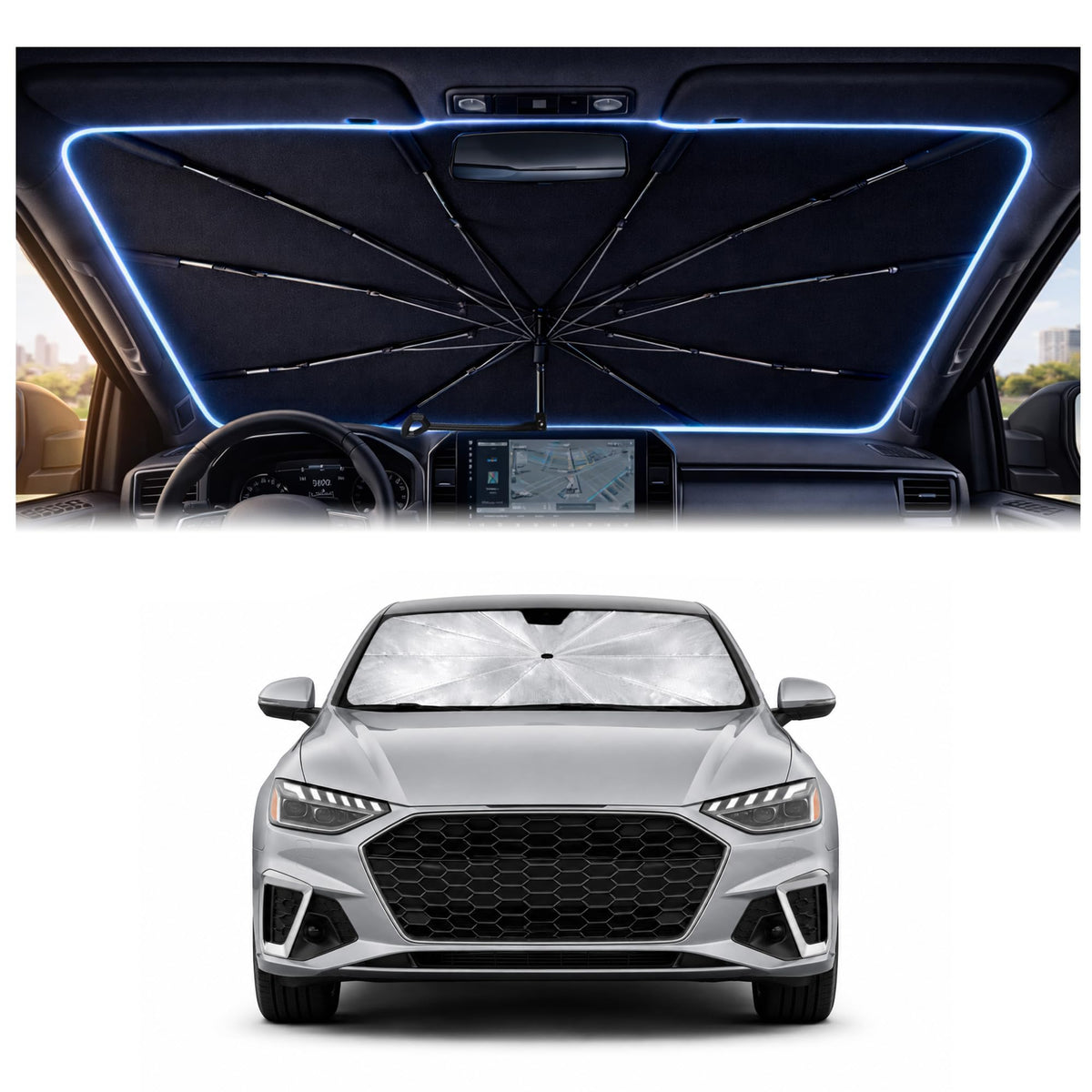 Car Windshield Sun Shade Umbrella for Mercedes Benz GLE 2020-2026