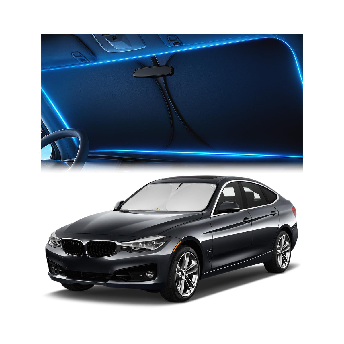 Magnelex Windshield Sun Shade for Kia K5 2021-2026 / Hyundai Sonata 2020-2026, Foldable Car Window Sunshade, Heat & UV Visor Cover, Reflective Front Shades Accessories