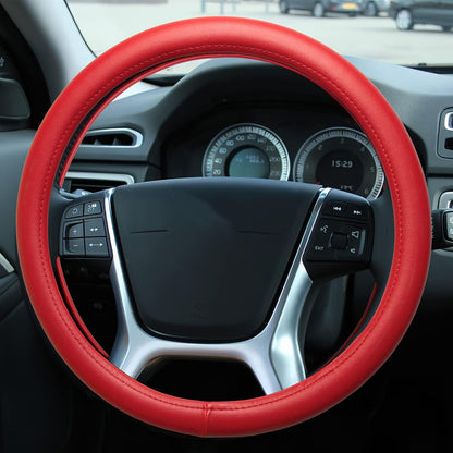 Evankin Lattice Leather Steering Checker Wheel Cover, Black and White