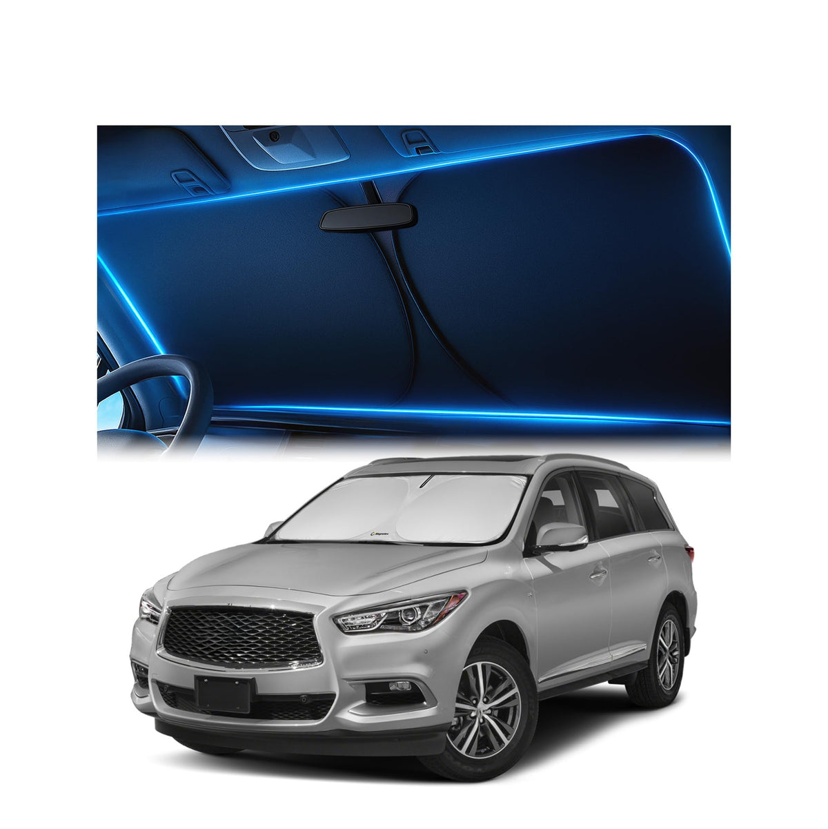 Magnelex Windshield Sun Shade for Kia K5 2021-2026 / Hyundai Sonata 2020-2026, Foldable Car Window Sunshade, Heat & UV Visor Cover, Reflective Front Shades Accessories