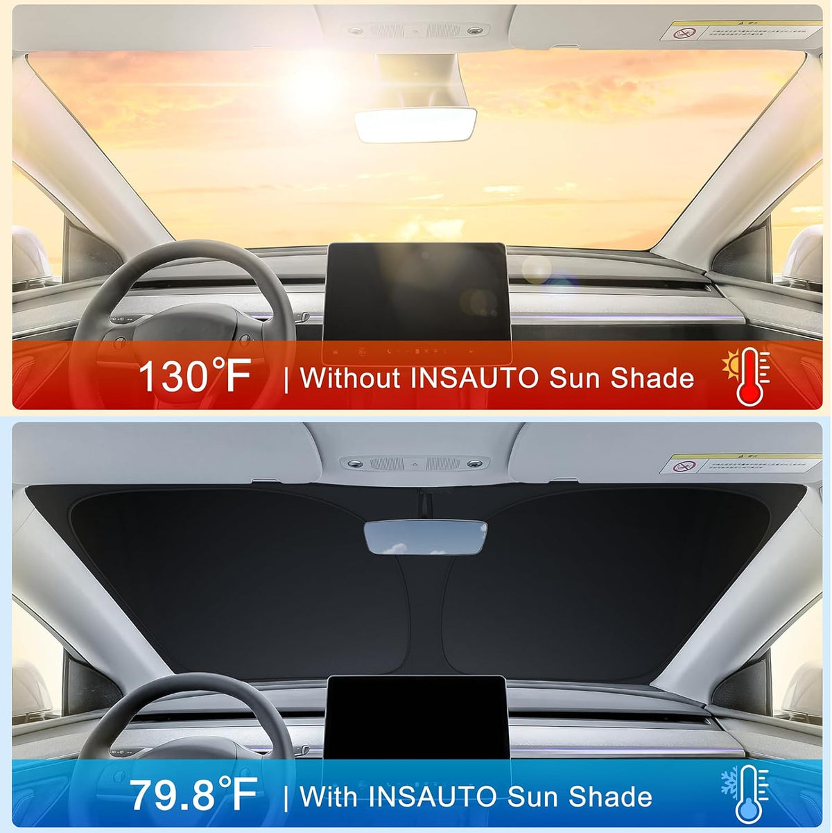 INSAUTO Custom Fit Windshield Sun Shade for Honda Accord 2013-2017
