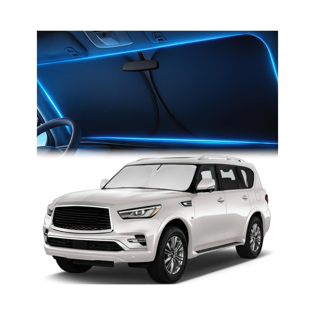 Magnelex Windshield Sun Shade for Kia K5 2021-2026 / Hyundai Sonata 2020-2026, Foldable Car Window Sunshade, Heat & UV Visor Cover, Reflective Front Shades Accessories