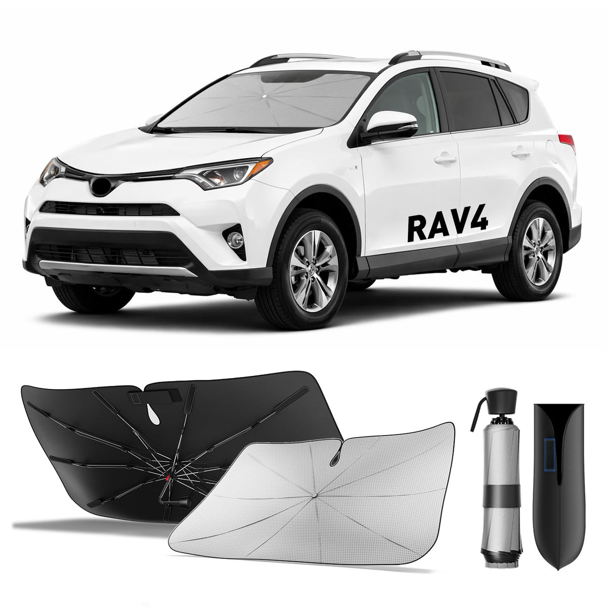 for Chevrolet Tahoe & Traverse 2010-2026 | Zanch Windshield Sun Shade Umbrella [99% UV Protection, Up to 75℉ Cooler] Snug Fit, Scratch-Free, Built to Last, Foldable Front Sunshade Umbrella