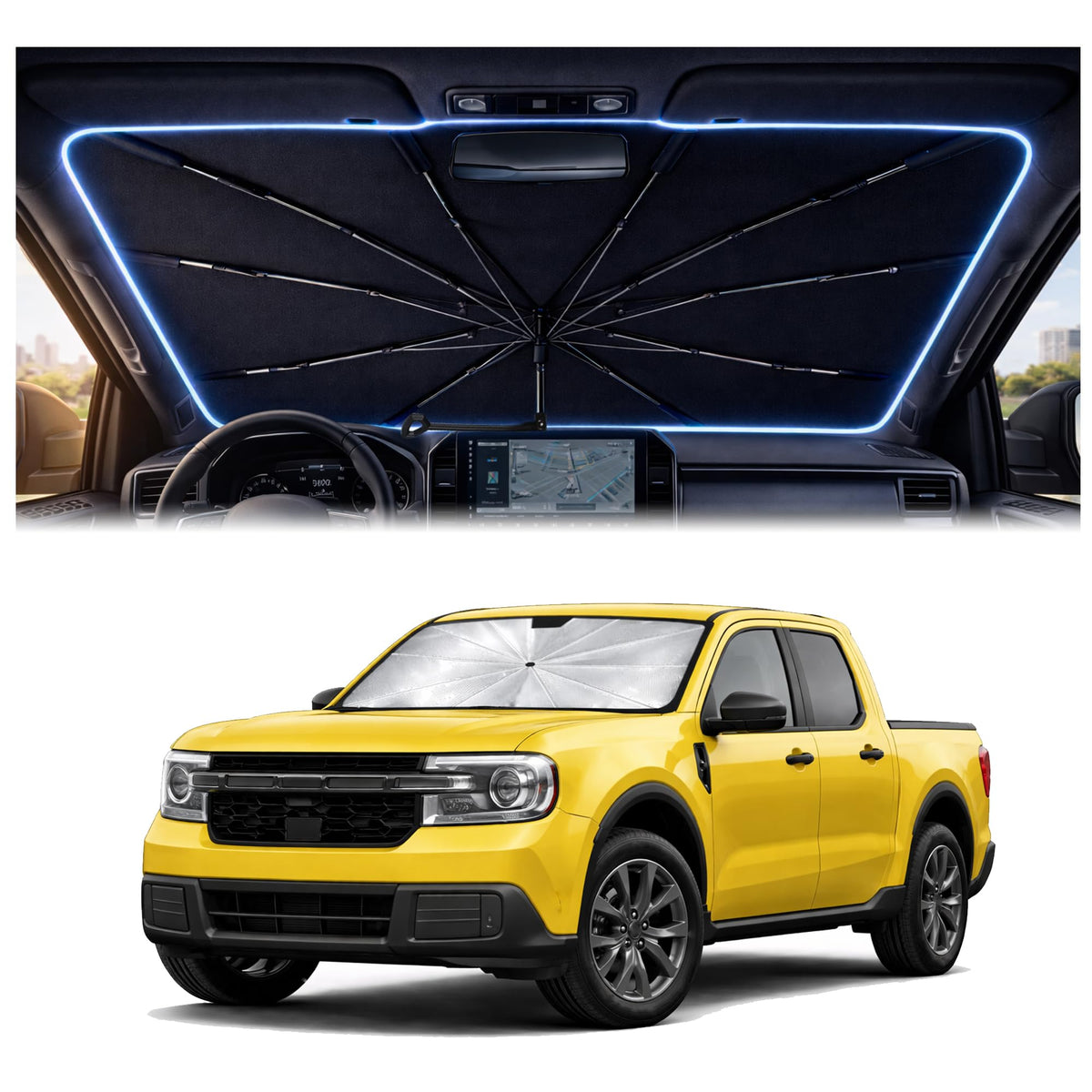 Car Windshield Sun Shade Umbrella for Mercedes Benz GLE 2020-2026