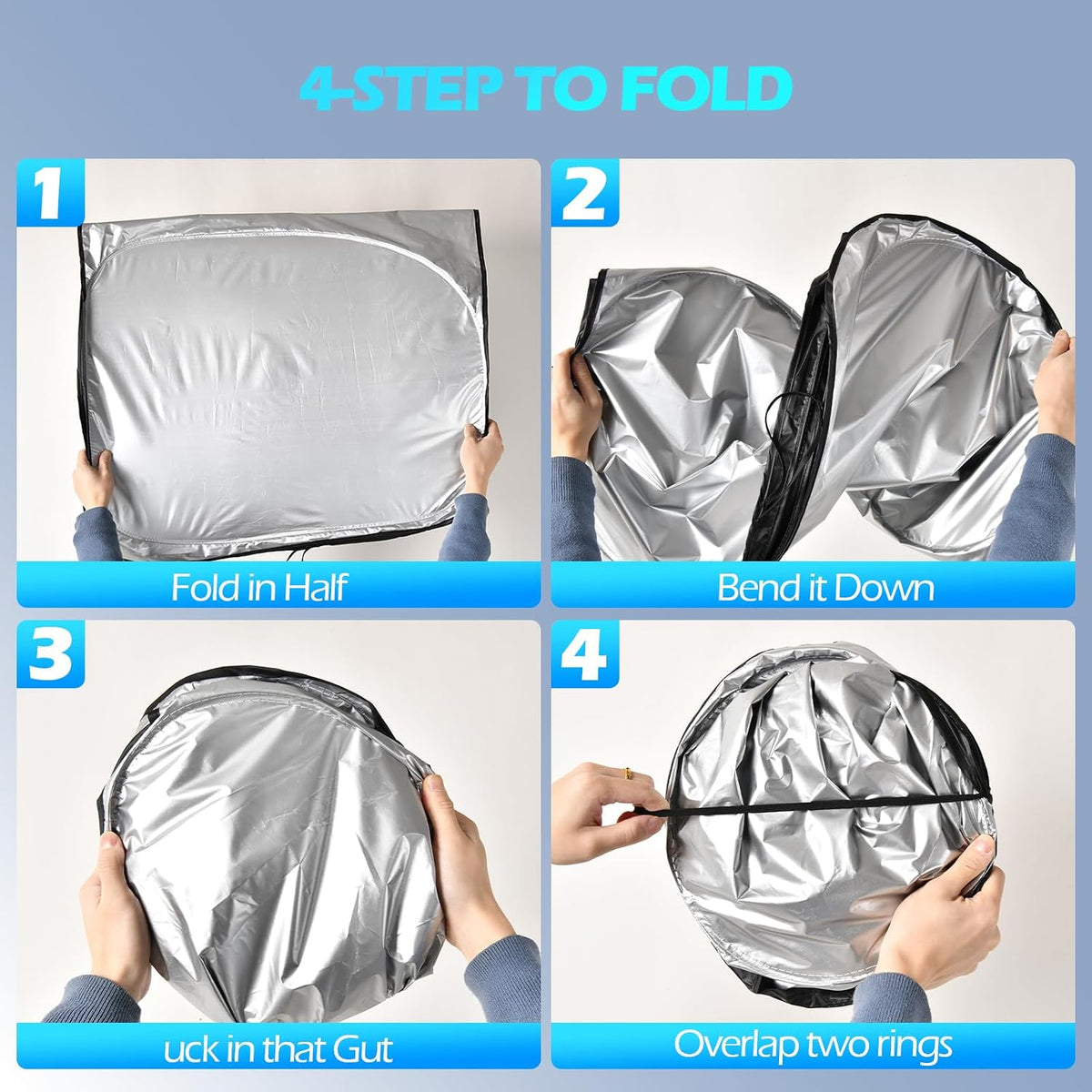 FLORICH Car Windshield Sunshade Reflective Car Sun Protection Blocks 99% Heat & Keeps Interior Cool Foldable Sun Visor Cover Universal Fits Cars, SUVs&Trucks for Summer60 L x 33" W