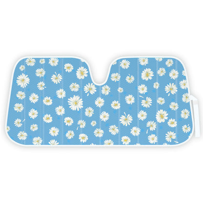 Carbella Orange Floral Car Windshield Sun Shade - Sun Visor Sunshade for Car Windshield - Window Shades for Cars, SUV & Truck - Dash Cover UV Protection for Front Window Shade Accessories - 57" x 27"