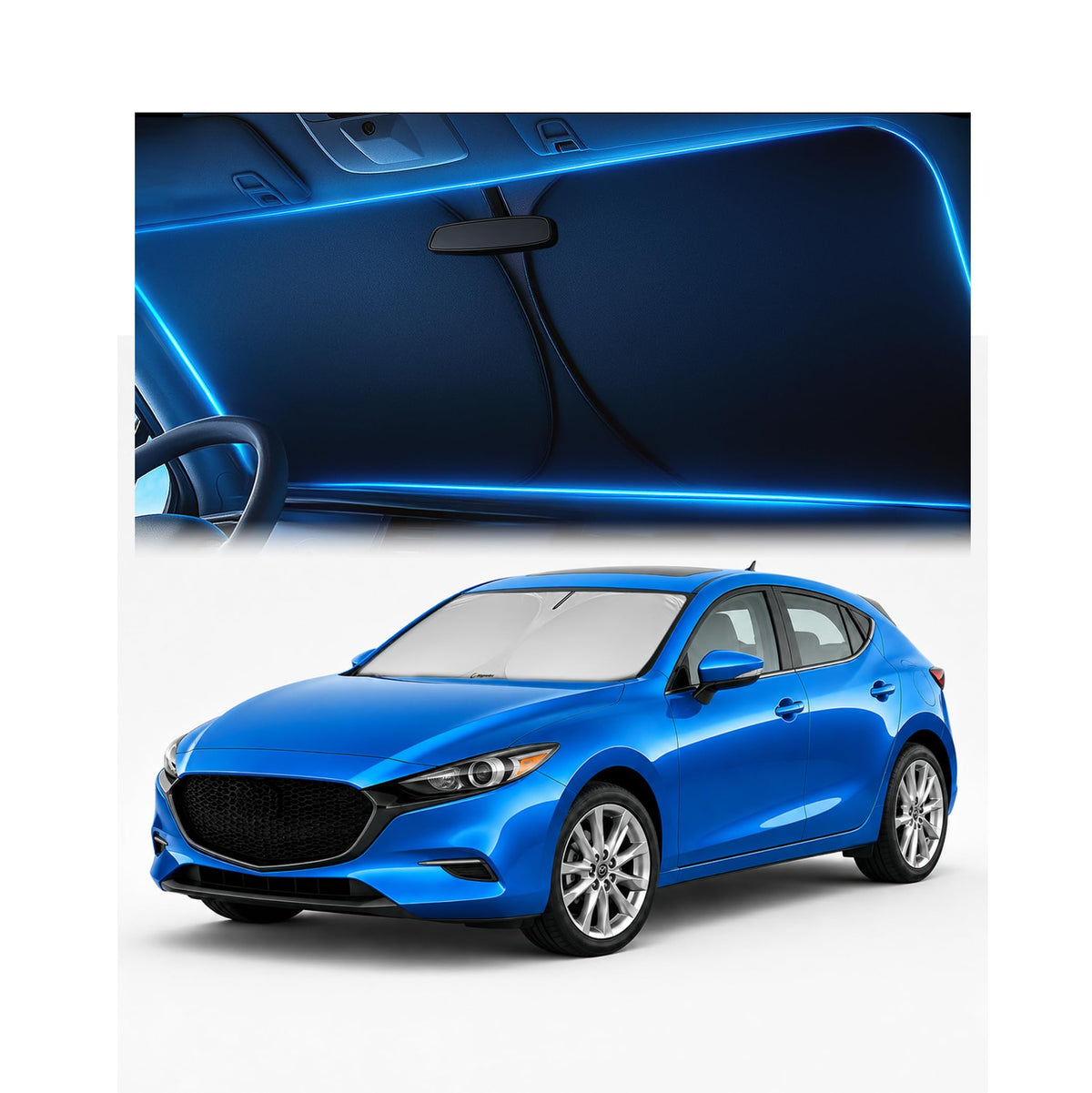 Magnelex Windshield Sun Shade for Kia K5 2021-2026 / Hyundai Sonata 2020-2026, Foldable Car Window Sunshade, Heat & UV Visor Cover, Reflective Front Shades Accessories