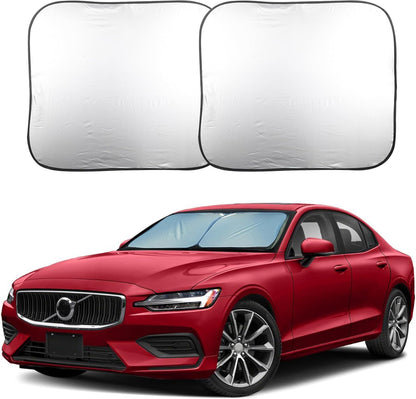 EcoNour 2 Piece Foldable Car Windshield Sun Shade, UV & Heat Protection