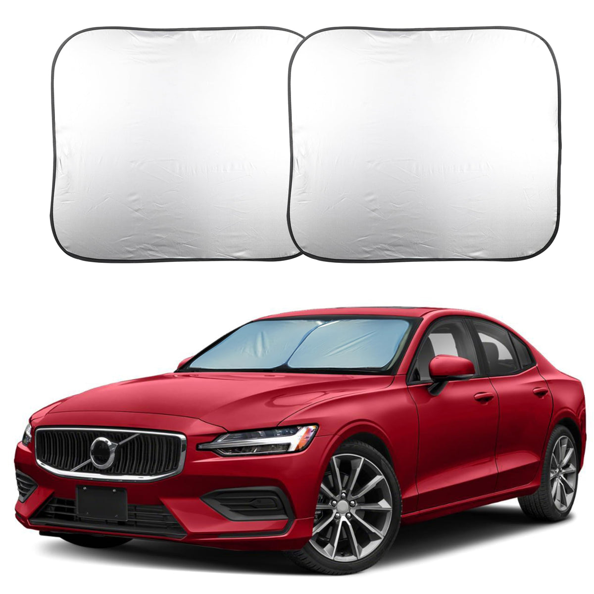 EcoNour 2-Piece Foldable Car Front Window Sun Shade, UV & Heat Protection