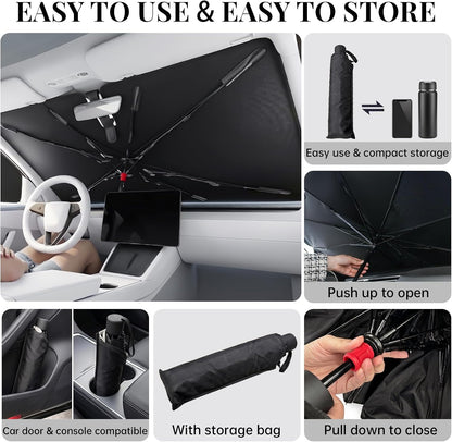 Car Window Shades & Windshield Sun Shade, Magnetic Car Sun Shade Set