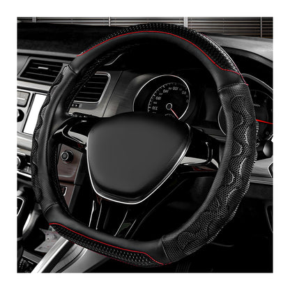 Car Steering Wheel Cover, 15 Inch Anti-Slip Steering Wheel Cover Protector with 3D Honeycomb Design, Universal Steering Wheel Covers for Cars Truck SUV, Car Accessories (Red)
