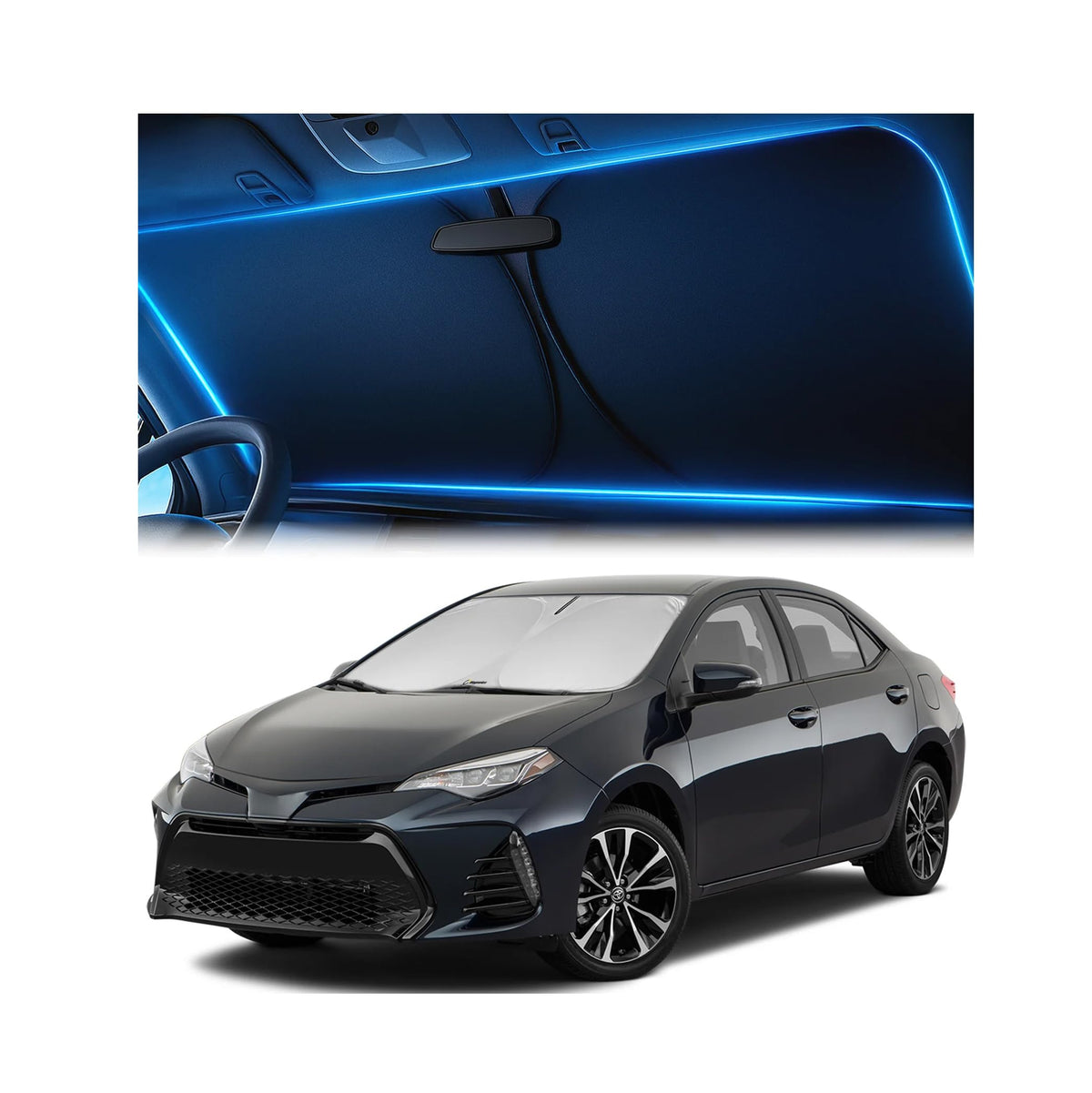 Magnelex Windshield Sun Shade for Kia K5 2021-2026 / Hyundai Sonata 2020-2026, Foldable Car Window Sunshade, Heat & UV Visor Cover, Reflective Front Shades Accessories