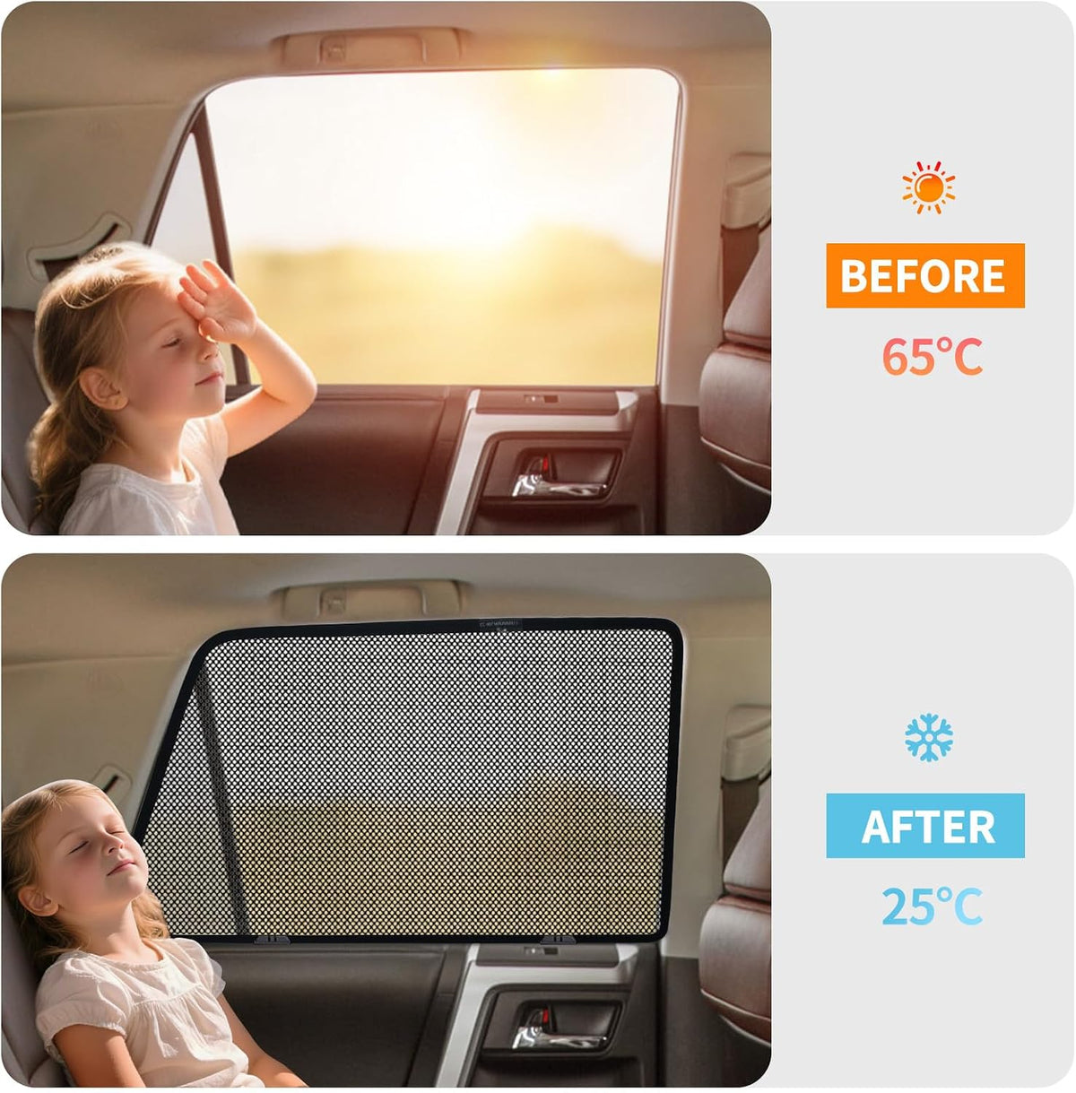 Tacoma（2024-2026） Mesh Car Window Shades - Side Curtains for Baby