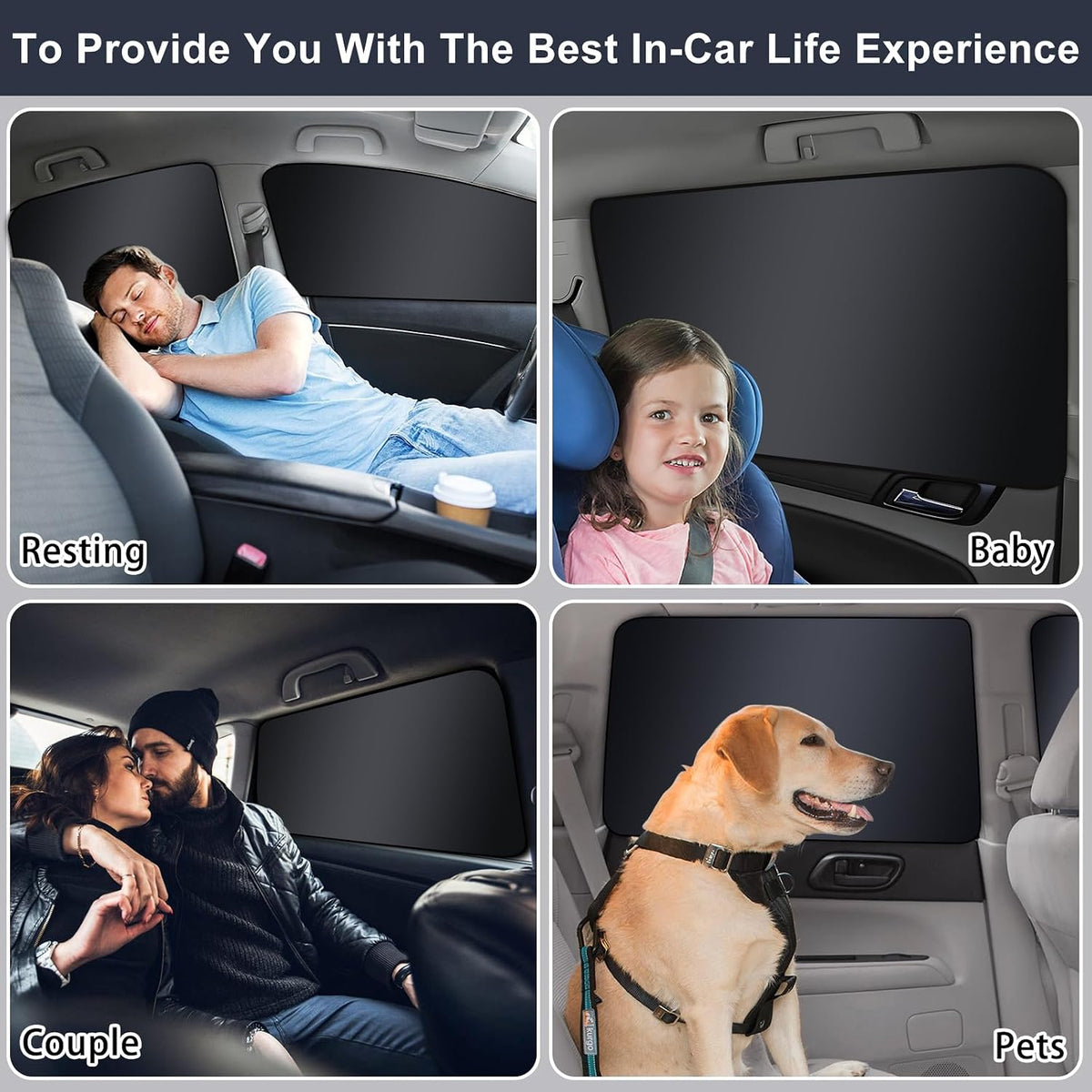 XCBYT Magnetic Car Side Window Shades, Car Sunshade for Baby, 4 Pack