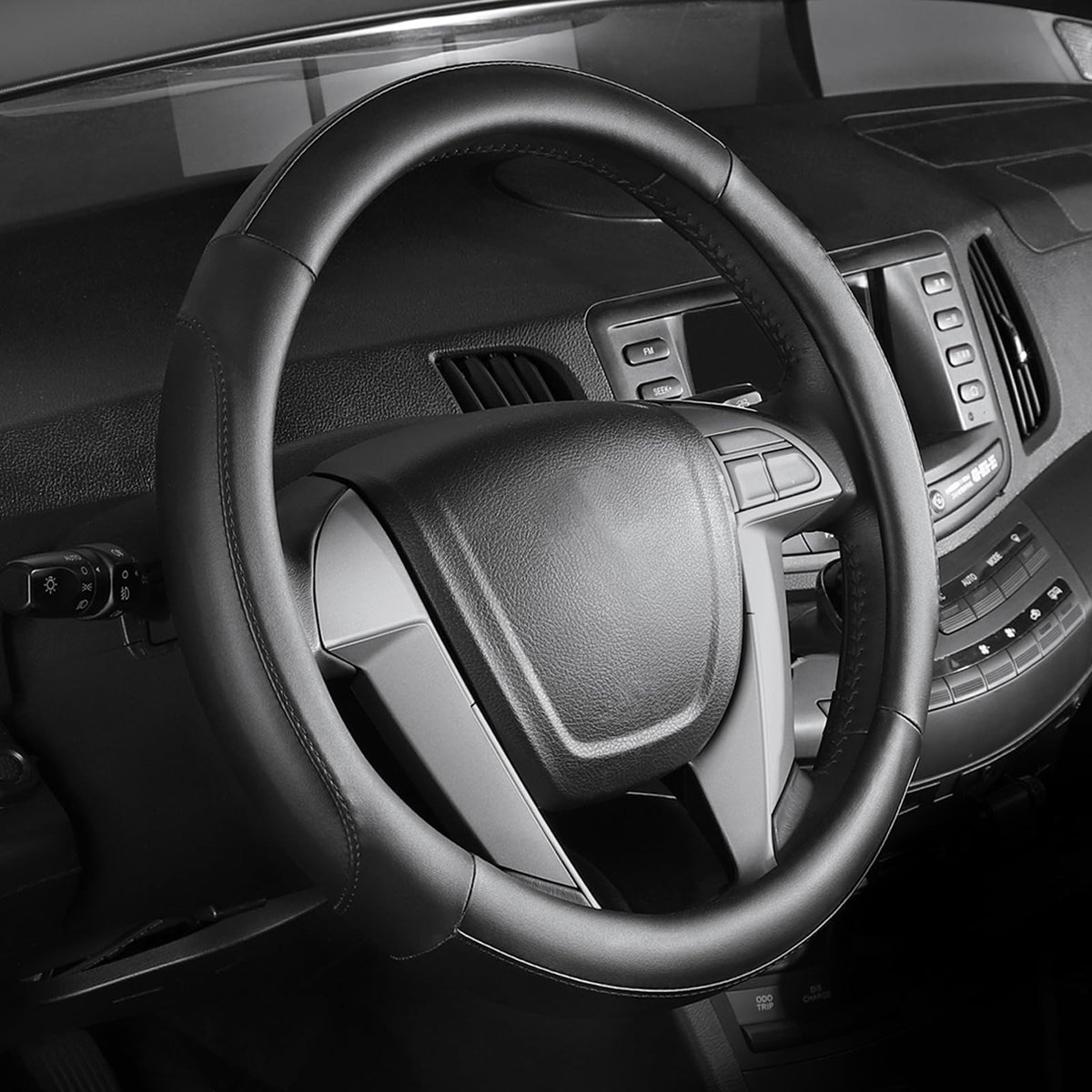 SEG Direct Steering Wheel Cover 15.5-16 inch Heavy-Duty, Black