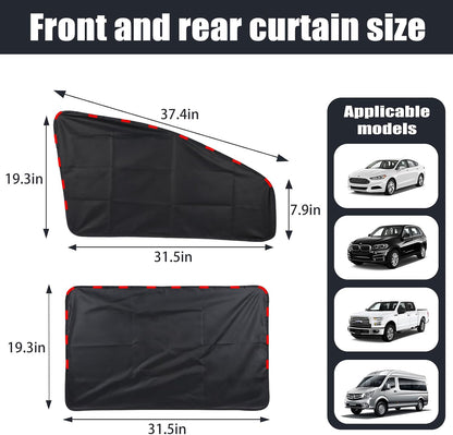 ZATOOTO Magnetic Side Window Sun Shade 4 Pack, Privacy & Insulation