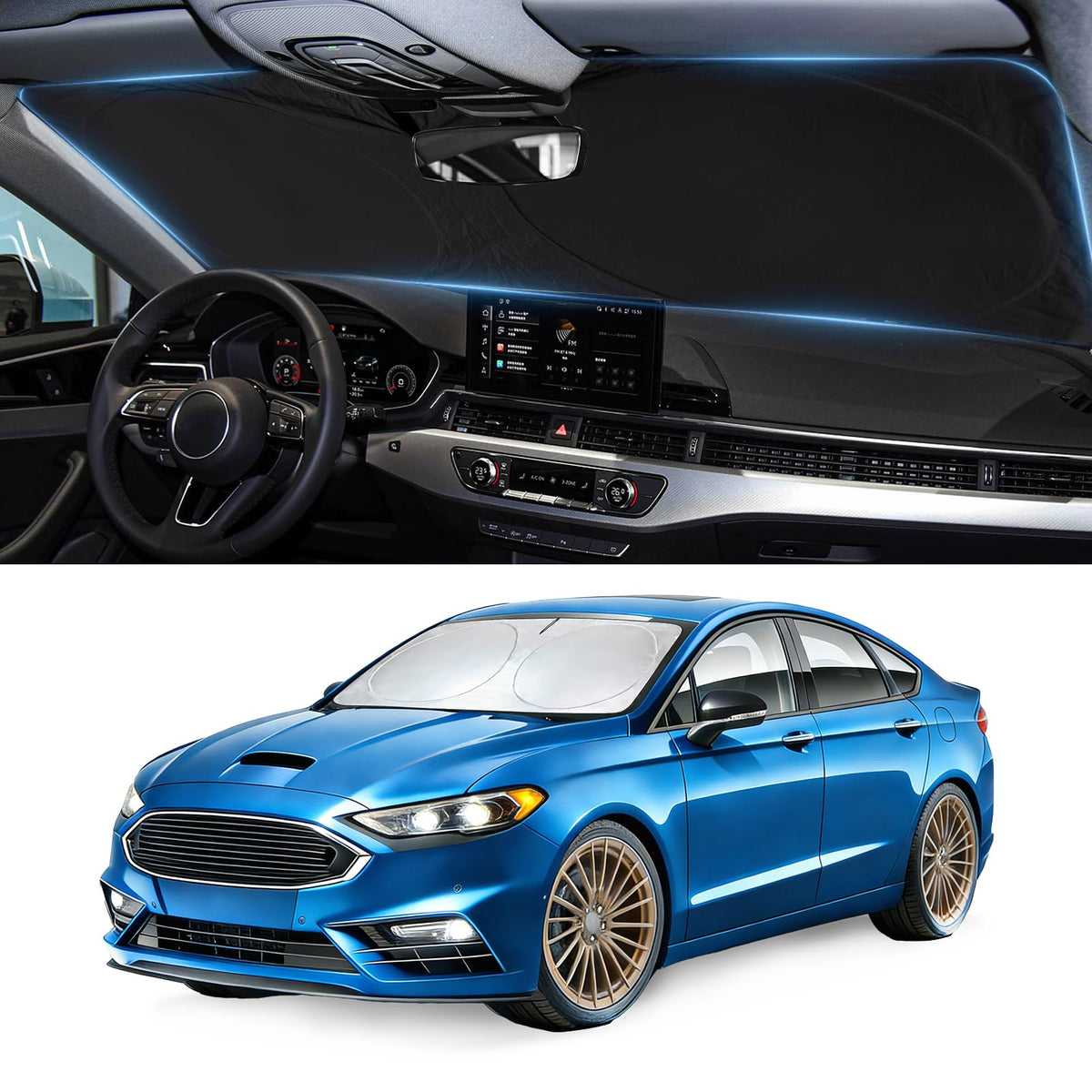 Sun Shade for Audi A4 A5 Sportback S5 RS5 2018-2027 Windshield Sunshade