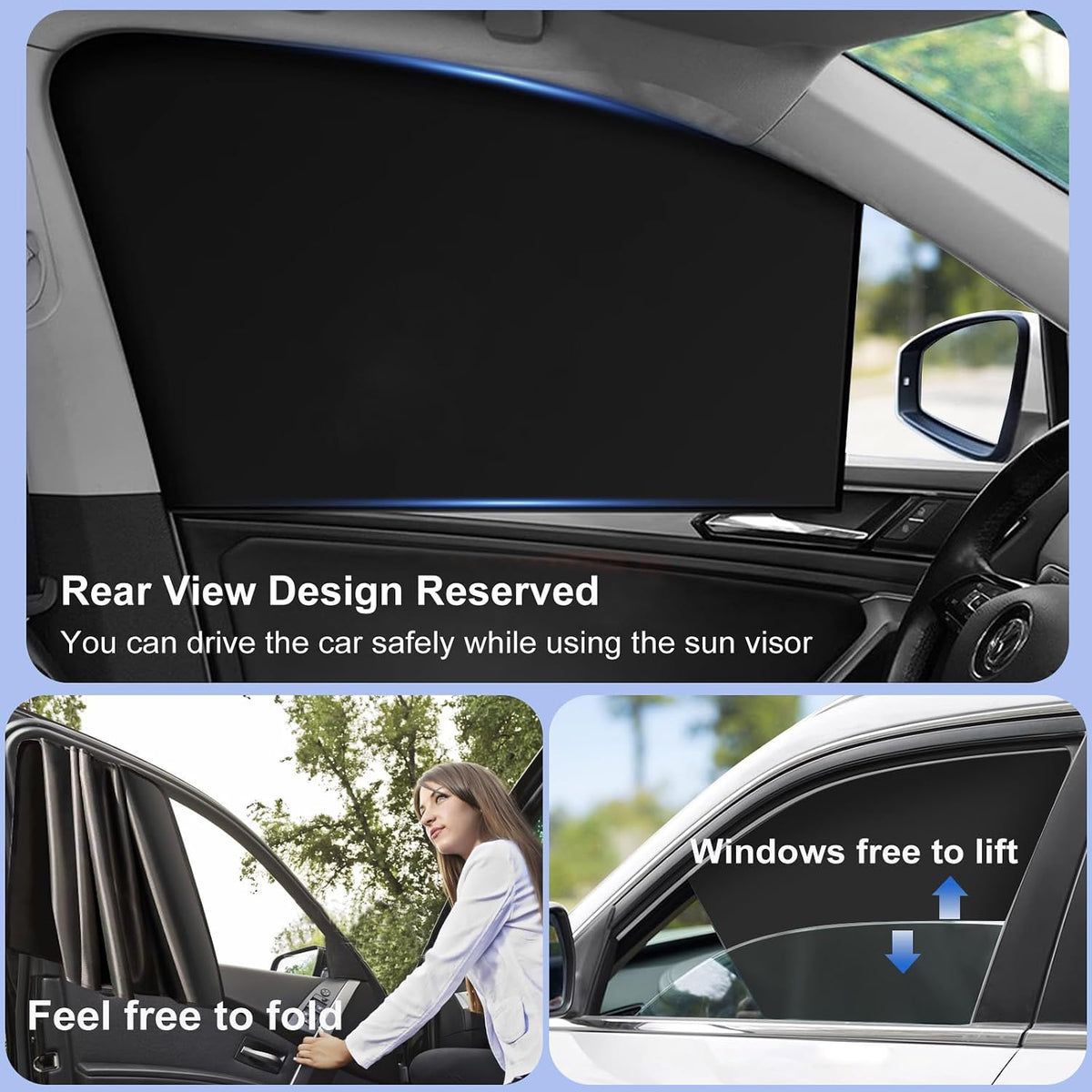 Magnetic Car Window Shade,Set of 5 Magnetic Car Window Curtains for Privacy