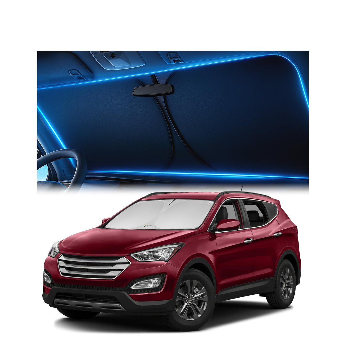Magnelex Windshield Sun Shade for Kia K5 2021-2026 / Hyundai Sonata 2020-2026, Foldable Car Window Sunshade, Heat & UV Visor Cover, Reflective Front Shades Accessories
