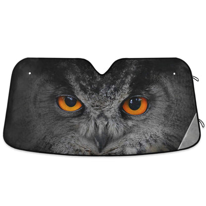 Leopard Skin Print Car Windshield Sun Shade Animal Brown Foldable UV Ray Sun Visor Protector Sunshade to Keep Your Vehicle Cool (55" x 27.6")