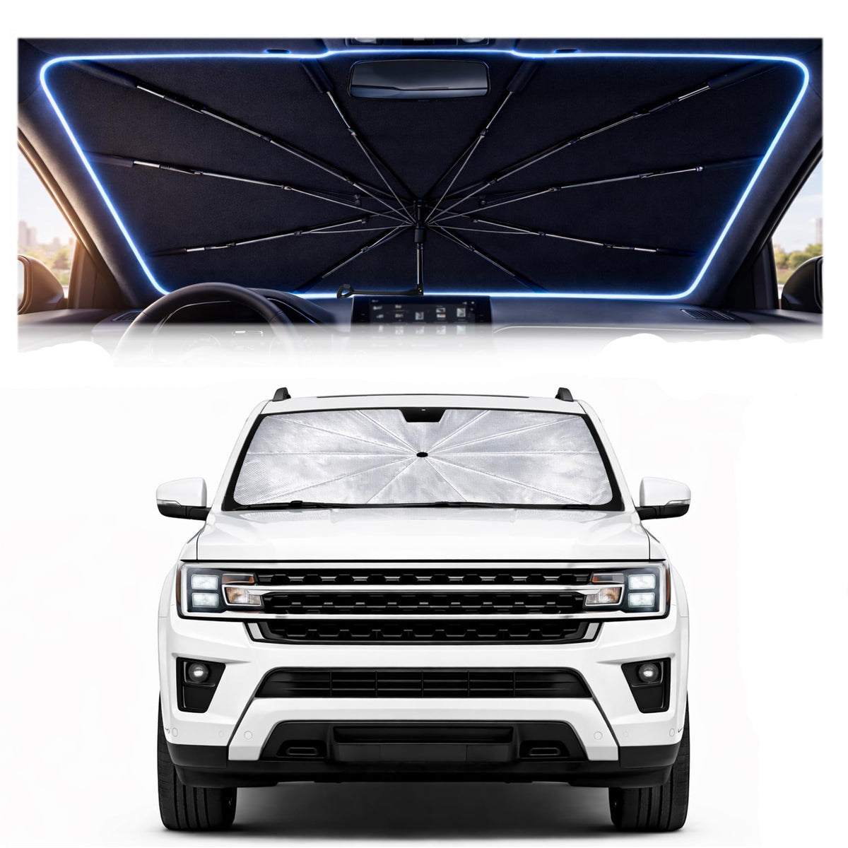 Car Windshield Sun Shade Umbrella for Mercedes Benz GLE 2020-2026