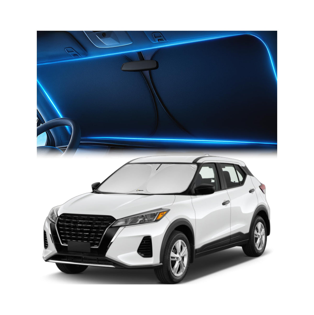 Magnelex Windshield Sun Shade for Kia K5 2021-2026 / Hyundai Sonata 2020-2026, Foldable Car Window Sunshade, Heat & UV Visor Cover, Reflective Front Shades Accessories