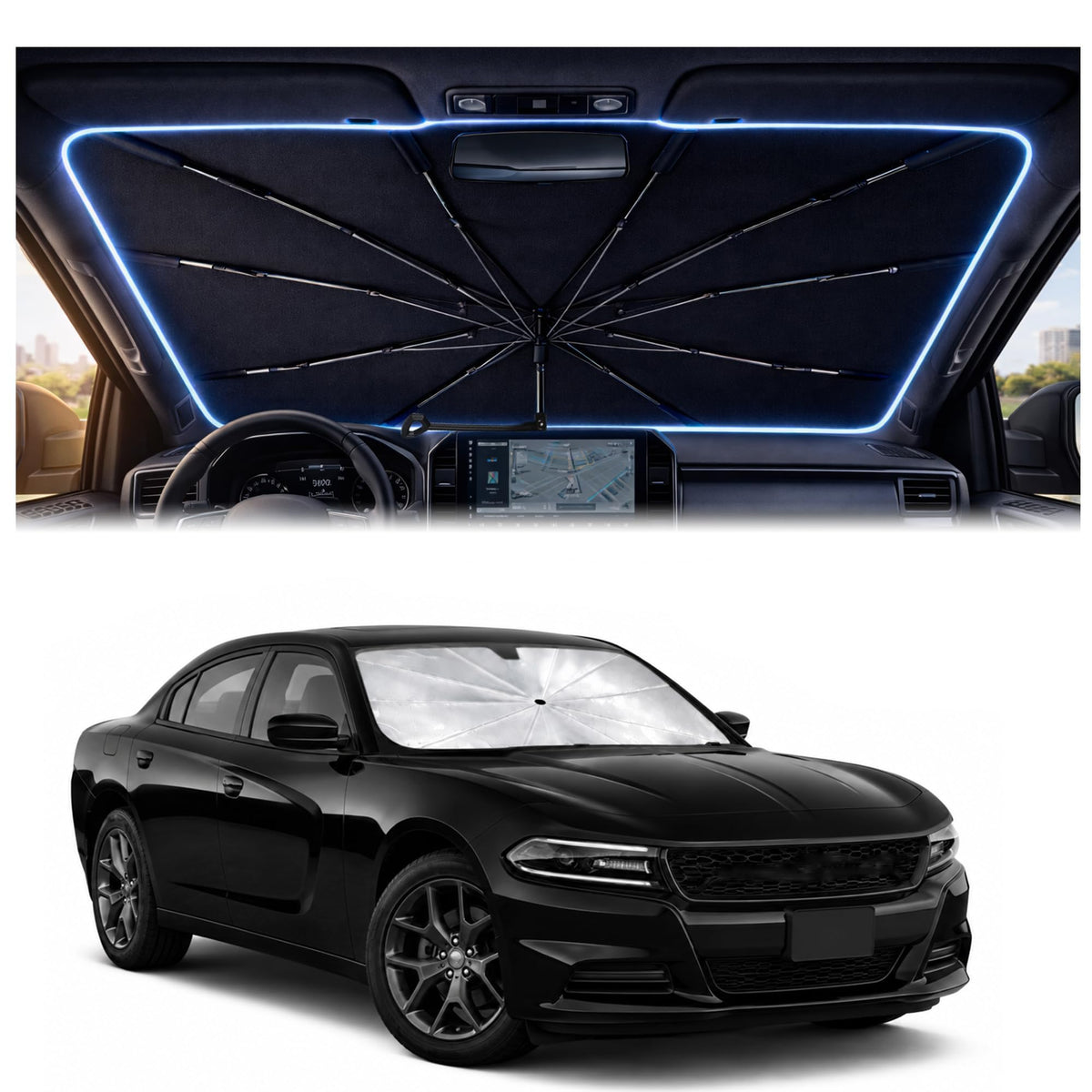 Car Windshield Sun Shade Umbrella for Mercedes Benz GLE 2020-2026