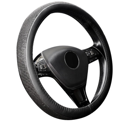New Diamond Leather Steering Wheel Cover with Bling Crystal Rhinestones