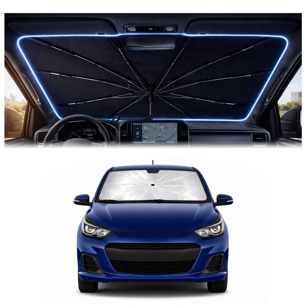 Car Windshield Sun Shade Umbrella for Mercedes Benz GLE 2020-2026