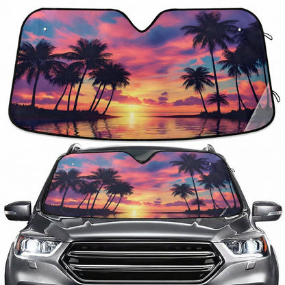 Sea Turtle Teal Windshield Sun Shade for Car Auto SUV Truck Foldable Front Window Sunshade Sun Visor Protector Block UV Rays Reflect Heat, 55" x 28"