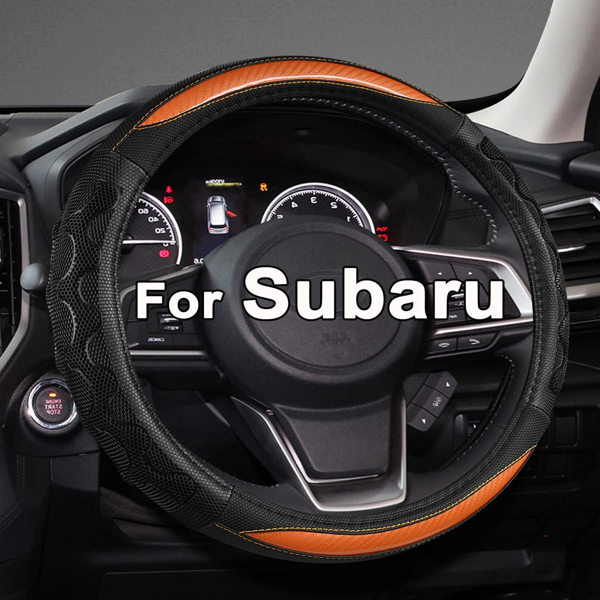 GIANT PANDA Customized Auto Steering Wheel Cover for Subaru Forester, Car Steering Wheel Cover for Subaru Outback and Crosstrek - Solid Black