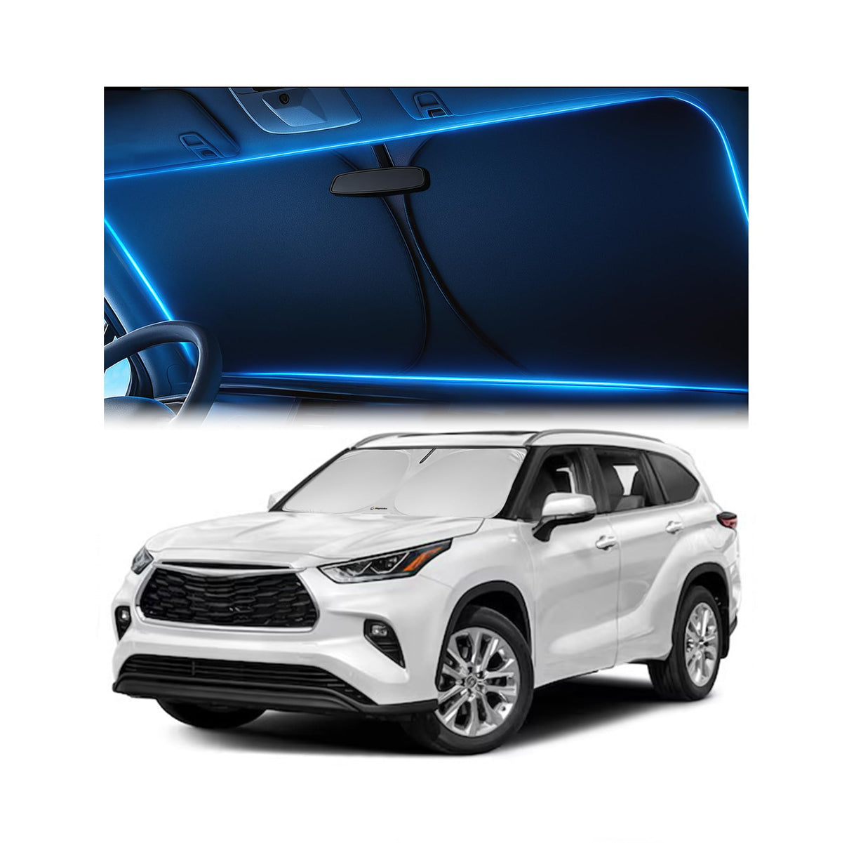 Magnelex Windshield Sun Shade for Kia K5 2021-2026 / Hyundai Sonata 2020-2026, Foldable Car Window Sunshade, Heat & UV Visor Cover, Reflective Front Shades Accessories