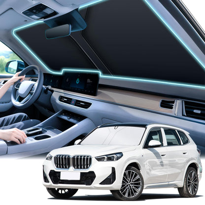 SINGARO 300T Universal Car Windshield Sun Shade, Foldable Reflective for Windshield & Window Shades with Overlapping Design, Car Interior Accessories (68.8" L x 35" W)