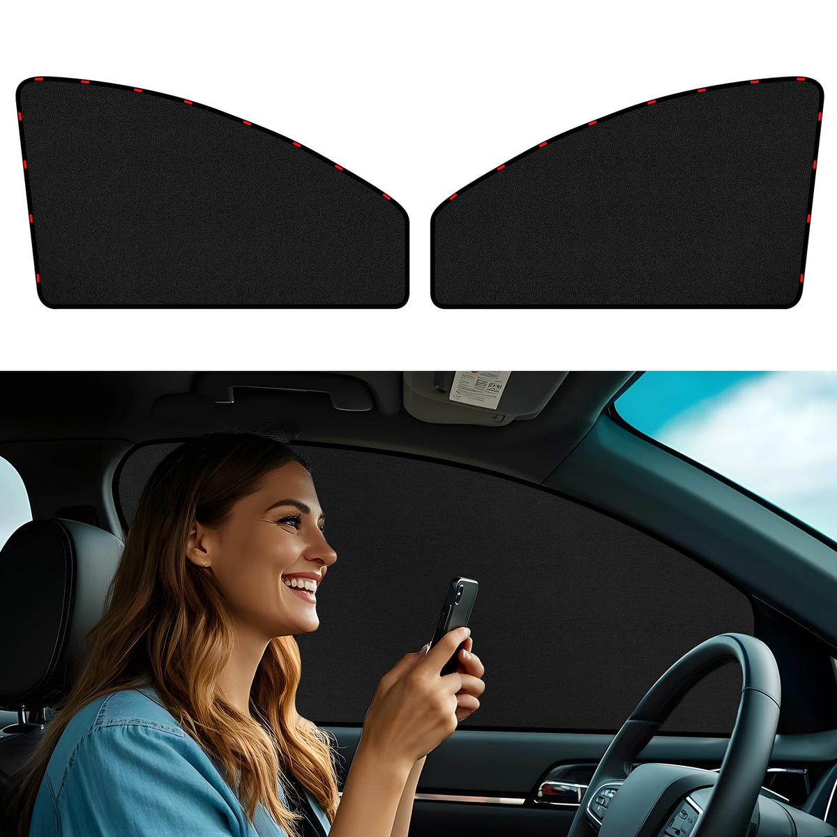 ZATOOTO Car Magnetic Side Window Sun Shades, Car Sunshades Curtains, 2 Pack