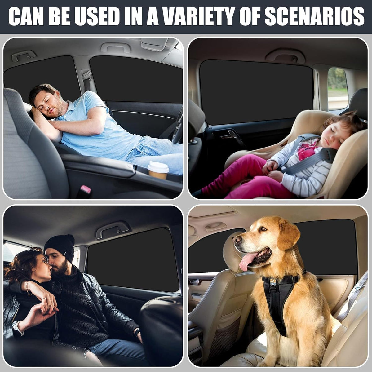 ZATOOTO Magnetic Car Window Shades for Side Window Sun Shade, Full Blackout
