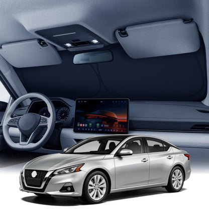 Zanch Custom Windshield Sun Shade for Nissan Altima 2019-2026, 7-Layer UV & Heat Block, 3D Laser Scanned, Interior Protection, Keep Car Cooler, Foldable Car Accessories