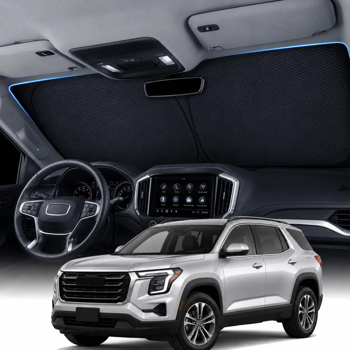 Zanch Custom Windshield Sun Shade for Nissan Altima 2019-2026, 7-Layer UV & Heat Block, 3D Laser Scanned, Interior Protection, Keep Car Cooler, Foldable Car Accessories