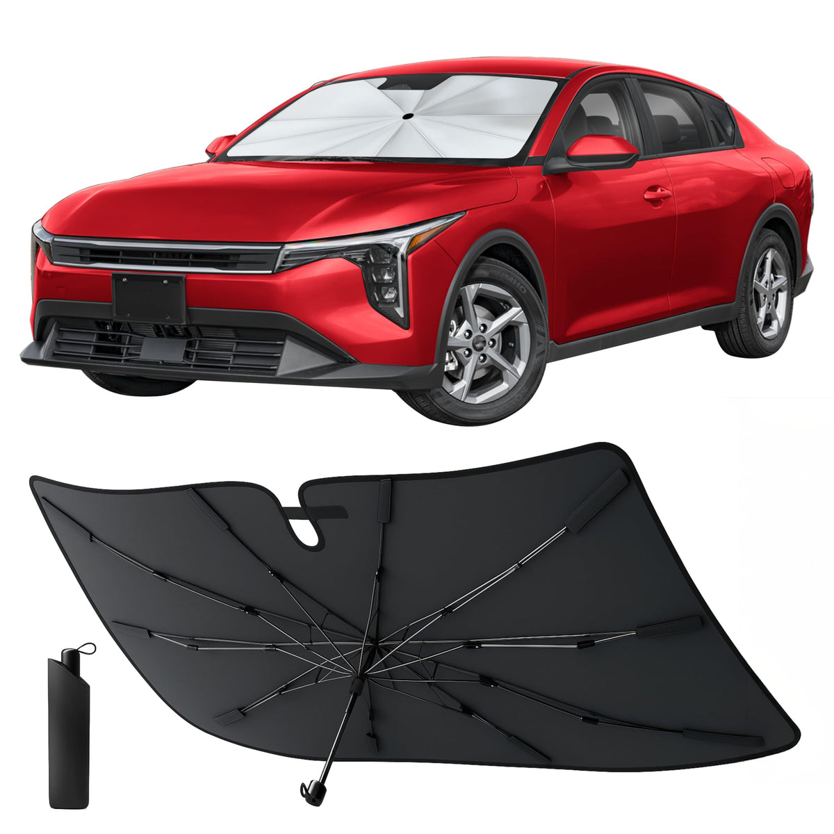 Econour Windshields Sun Shade for Car, Foldable Car Sunshade & Window Tint