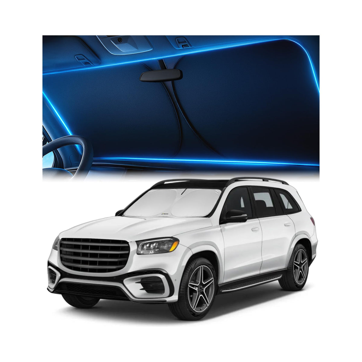 Magnelex Windshield Sun Shade for Kia K5 2021-2026 / Hyundai Sonata 2020-2026, Foldable Car Window Sunshade, Heat & UV Visor Cover, Reflective Front Shades Accessories