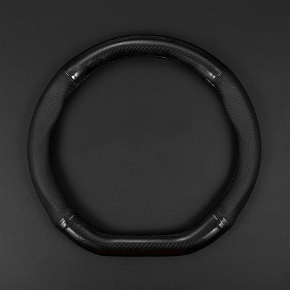gunhunt 1 PC Car Breathable Steering Wheel Cover, Carbon Fiber Non-Slip Steering Wheel Protector, Wear -Resistant Steering Wheel Sleeve, Four Seasons Universal Steering Wheel Set (D -Shaped)