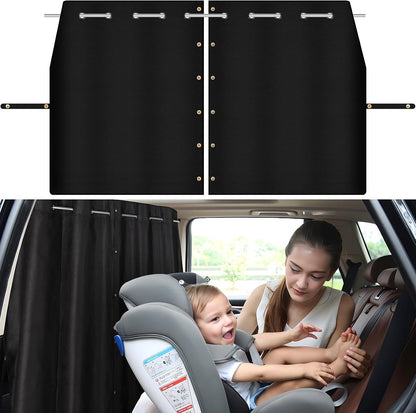 XCBYT Car Privacy Divider Curtain for SUV Van, Adjustable Blackout Rod