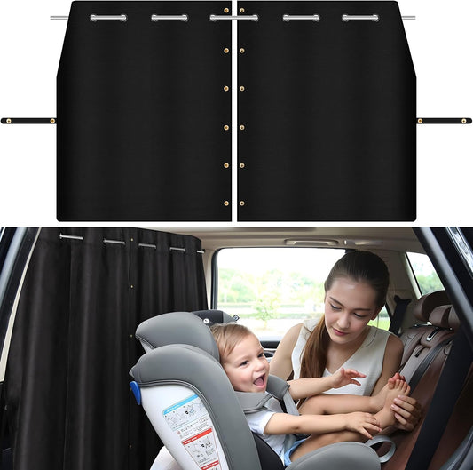 XCBYT Car Privacy Divider Curtain for SUV Van, Adjustable Blackout Rod