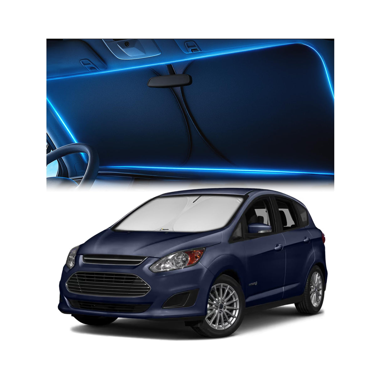 Magnelex Windshield Sun Shade for Kia K5 2021-2026 / Hyundai Sonata 2020-2026, Foldable Car Window Sunshade, Heat & UV Visor Cover, Reflective Front Shades Accessories