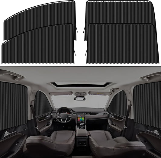 XCBYT Car Privacy Curtains for Side Window, 4 Pack Blackout