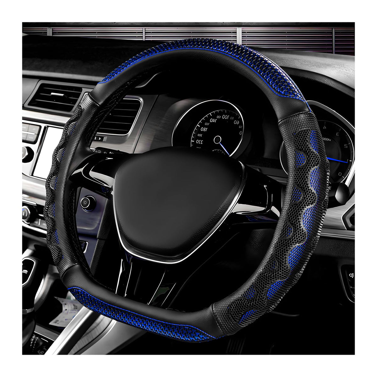 Car Steering Wheel Cover, 15 Inch Anti-Slip Steering Wheel Cover Protector with 3D Honeycomb Design, Universal Steering Wheel Covers for Cars Truck SUV, Car Accessories (Red)