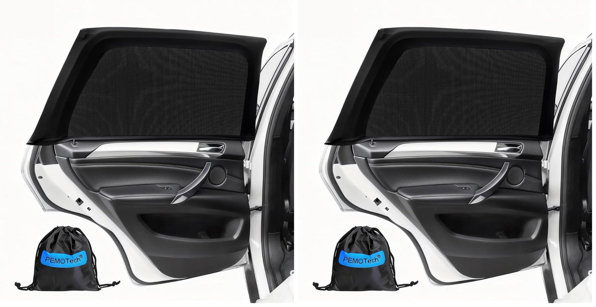Car Window Shades(2 Pack)-Side Window Sun Shades, UV Protection Breathable Spandex Baby Window Covers, Universal Fit Most of Cars, Protect Privacy for Family-(27.2"x39.8"), Black