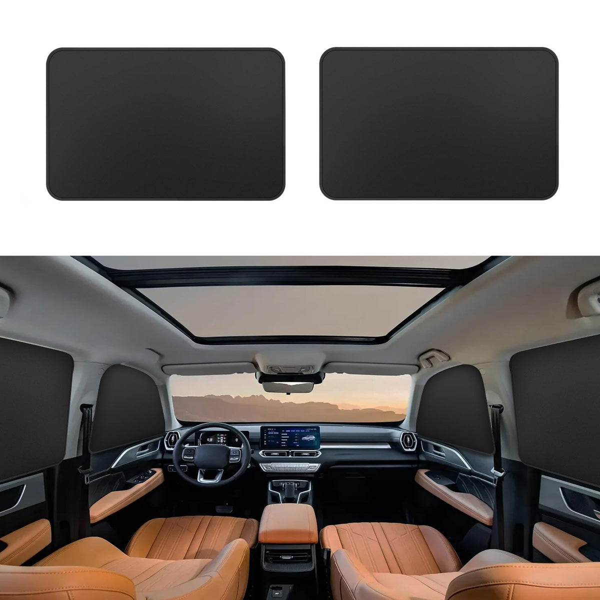 Side Window Shade Car Curtains - Privacy Sun Shades Magnetic 100% Block Light Car Window Covers with Cooler Feeling (Black, D-4pcs)